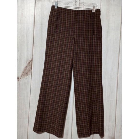 Elie Tahari Pants - Elle‎ Tahari Pants Ladies 6 Maroon Plaid Ankle Straight Leg
